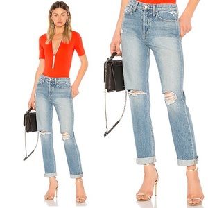 Joe’s Jean’s • The Smith High Rise Straight Ankle Jeans Busted Knee Size 27